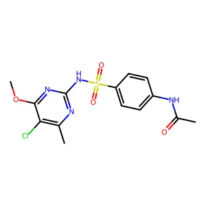 N-[4-[(5-chloro-4-methoxy-6-methylpyrimidin-2-yl)sulfamoyl]phenyl]acetamide structure