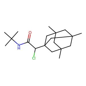 N-tert-butyl-2-chloro-2-(3,5,7-trimethyl-1-adamantyl)acetami structure