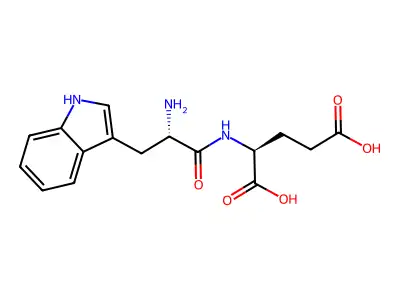2-[[2-amino-3-(1H-indol-3-yl)propanoyl]amino]pentanedioic acid structure