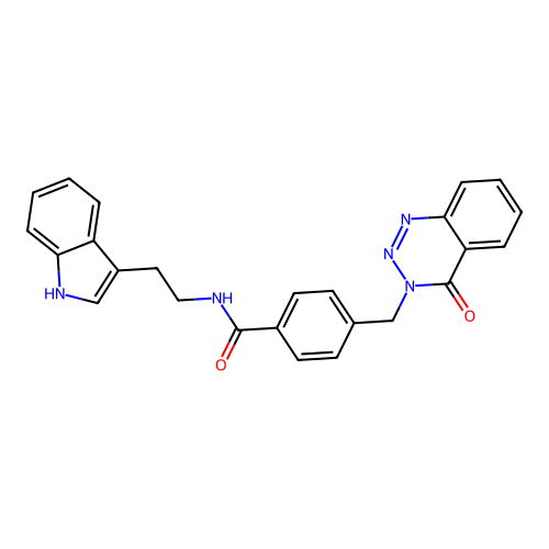 N-[2-(1H-indol-3-yl)ethyl]-4-[(4-oxo-1,2,3-benzotriazin-3-yl)methyl]benzamide structure