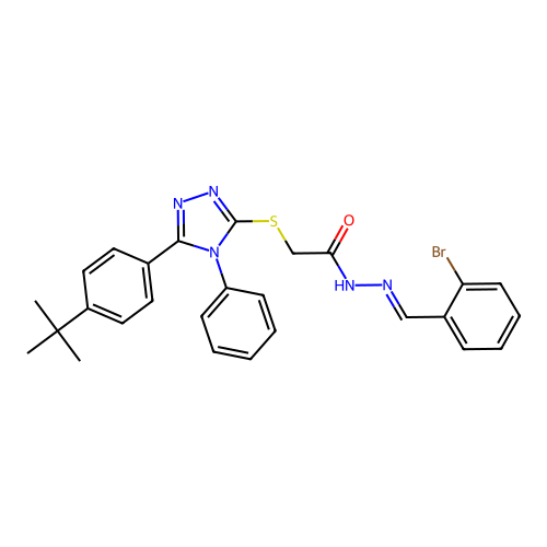 N'-[(E)-(2-bromophenyl)methylidene]-2-{[5-(4-tert-butylphenyl)-4-phenyl-4H-1,2,4-triazol-3-yl]sulfanyl}acetohydrazide structure