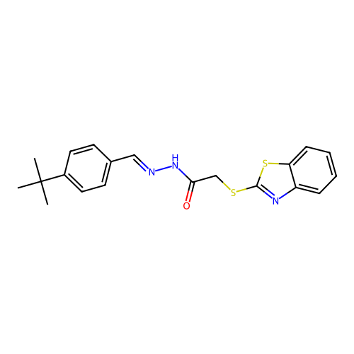 2-(1,3-benzothiazol-2-ylsulfanyl)-N'-[(E)-(4-tert-butylphenyl)methylidene]acetohydrazide structure