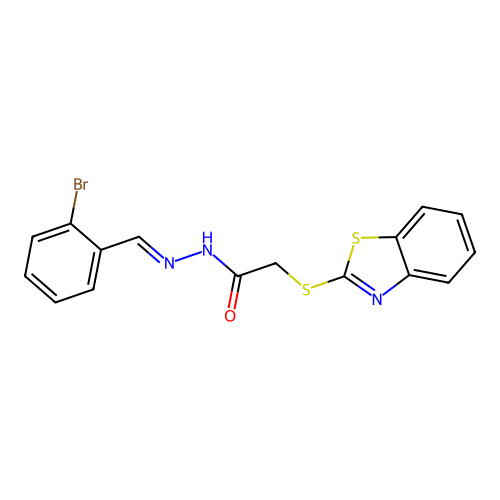 2-(1,3-benzothiazol-2-ylsulfanyl)-N'-[(E)-(2-bromophenyl)methylidene]acetohydrazide structure