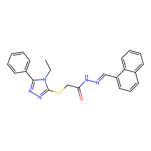 2-((4-ET-5-PH-4H-1,2,4-Triazol-3-YL)thio)-N'-(1-naphthylmethylene)acetohydrazide structure