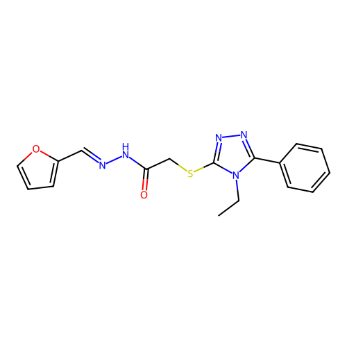 2-((4-ET-5-PH-4H-1,2,4-Triazol-3-YL)thio)-N'-(2-furylmethylene)acetohydrazide structure