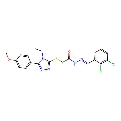 N'-[(E)-(2,3-dichlorophenyl)methylidene]-2-{[4-ethyl-5-(4-methoxyphenyl)-4H-1,2,4-triazol-3-yl]sulfanyl}acetohydrazide structure