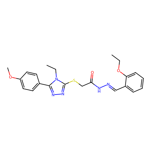 N'-[(E)-(2-ethoxyphenyl)methylidene]-2-{[4-ethyl-5-(4-methoxyphenyl)-4H-1,2,4-triazol-3-yl]sulfanyl}acetohydrazide structure
