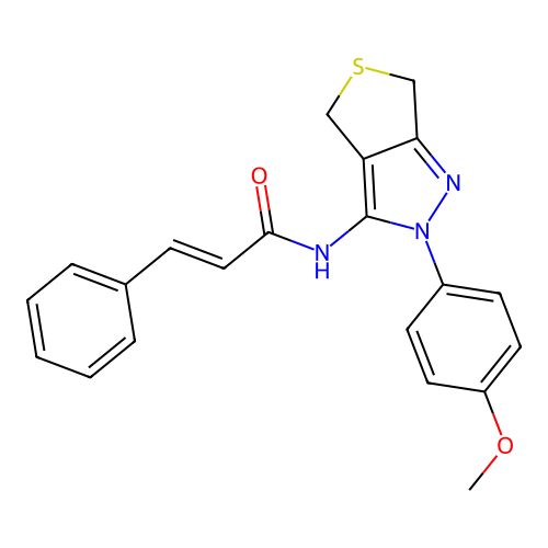N-(2-(4-methoxyphenyl)-4,6-dihydro-2H-thieno[3,4-c]pyrazol-3-yl)cinnamamide structure