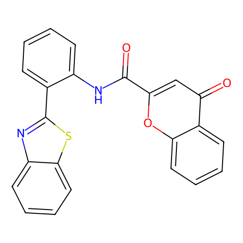 N-[2-(1,3-benzothiazol-2-yl)phenyl]-4-oxochromene-2-carboxamide structure