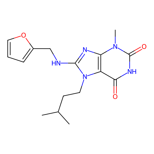 8-((2-Furylmethyl)amino)-7-isopentyl-3-methyl-3,7-dihydro-1H-purine-2,6-dione structure