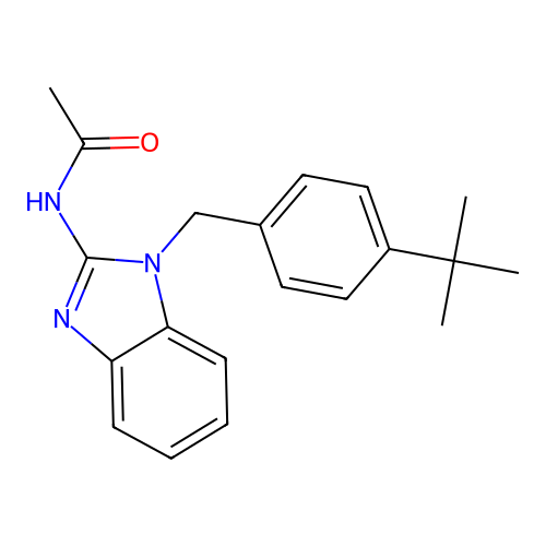N-[1-(4-tert-butylbenzyl)-1H-benzimidazol-2-yl]acetamide structure