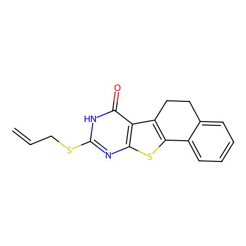 9-(Allylsulfanyl)-5,8-dihydronaphtho[2',1':4,5]thieno[2,3-D]pyrimidin-7(6H)-one structure