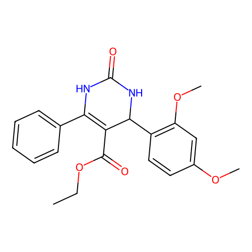 ethyl 4-(2,4-dimethoxyphenyl)-2-oxo-6-phenyl-1,2,3,4-tetrahydropyrimidine-5-carboxylate structure