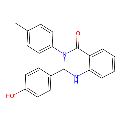 2-(4-hydroxyphenyl)-3-(4-methylphenyl)-2,3-dihydroquinazolin-4(1H)-one structure