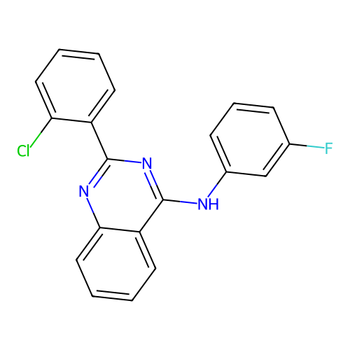 2-(2-chlorophenyl)-N-(3-fluorophenyl)quinazolin-4-amine structure