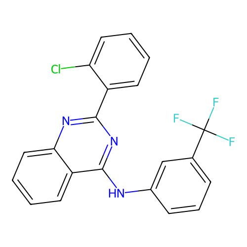 2-(2-chlorophenyl)-N-[3-(trifluoromethyl)phenyl]quinazolin-4-amine structure