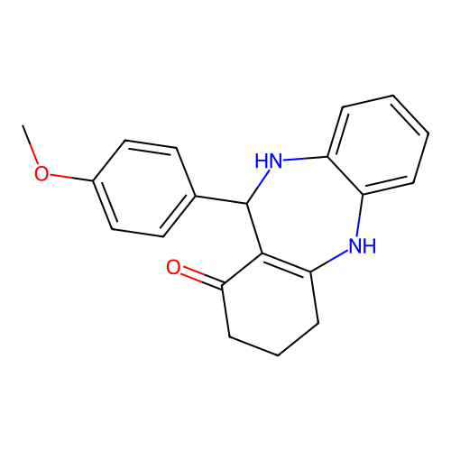 11-(4-methoxyphenyl)-2,3,4,5,10,11-hexahydro-1H-dibenzo[b,e][1,4]diazepin-1-one structure