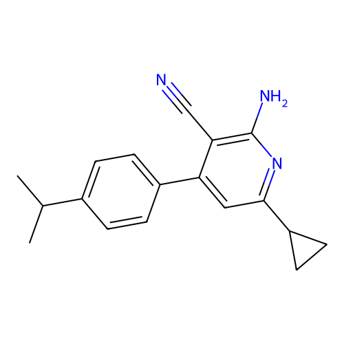 2-Amino-6-cyclopropyl-4-[4-(propan-2-yl)phenyl]pyridine-3-carbonitrile structure