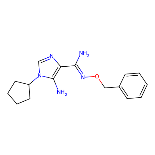 5-amino-N'-(benzyloxy)-1-cyclopentyl-1H-imidazole-4-carboximidamide structure