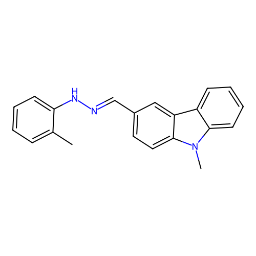 9H-Carbazole-3-carboxaldehyde, 9-methyl-, (2-methylphenyl)hydrazone structure