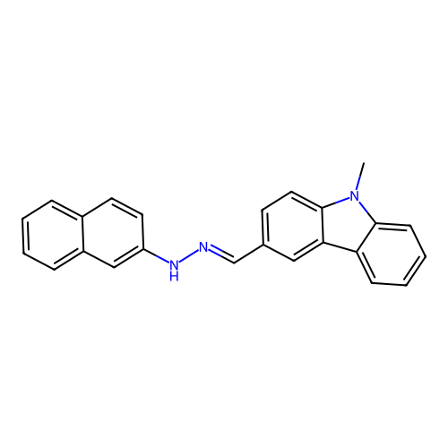 9H-Carbazole-3-carboxaldehyde, 9-methyl-, (2-naphthalenyl)hydrazone structure