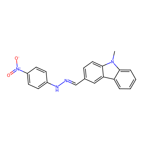 9H-Carbazole-3-carboxaldehyde, 9-methyl-, (4-nitrophenyl)hydrazone structure
