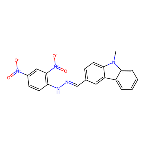 9H-Carbazole-3-carboxaldehyde, 9-methyl-, (2,4-dinitrophenyl)hydrazone structure
