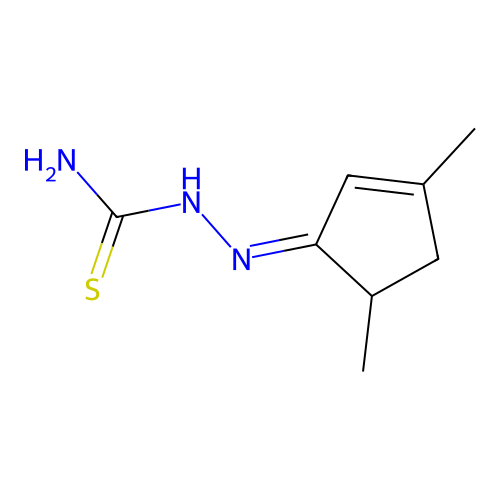 (2Z)-2-(3,5-dimethylcyclopent-2-en-1-ylidene)hydrazinecarbothioamide structure