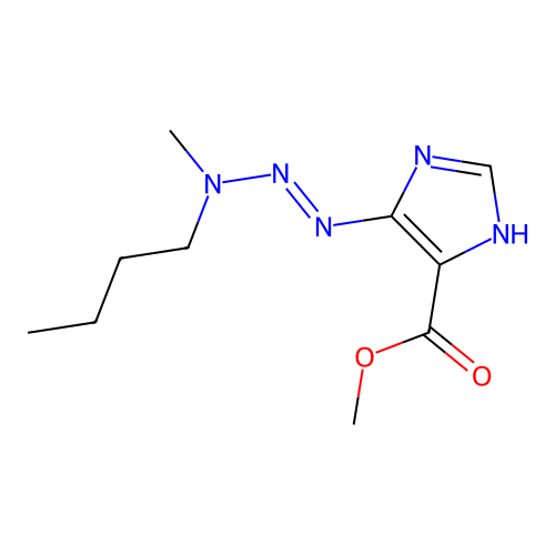 methyl 4-[[butyl(methyl)amino]diazenyl]-1H-imidazole-5-carboxylate structure