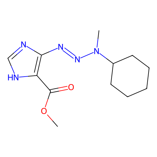 methyl 4-[[cyclohexyl(methyl)amino]diazenyl]-1H-imidazole-5-carboxylate structure