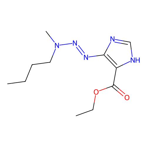 ethyl 4-[[butyl(methyl)amino]diazenyl]-1H-imidazole-5-carboxylate structure