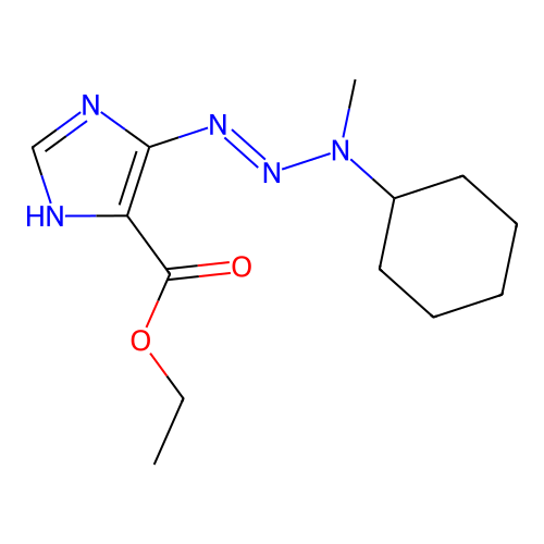 ethyl 4-[[cyclohexyl(methyl)amino]diazenyl]-1H-imidazole-5-carboxylate structure
