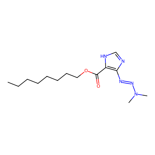 octyl 4-(dimethylaminodiazenyl)-1H-imidazole-5-carboxylate structure