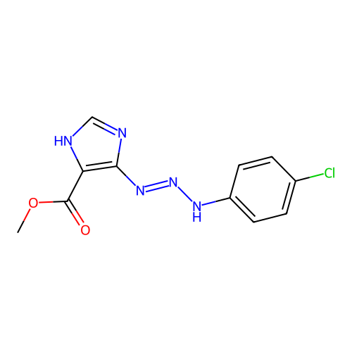Methyl 5-[[(4-chlorophenyl)amino]hydrazinylidene]imidazole-4-carboxylate structure