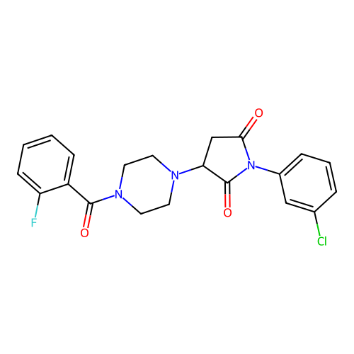 1-(3-Chlorophenyl)-3-[4-(2-fluorobenzoyl)piperazin-1-yl]pyrrolidine-2,5-dione structure