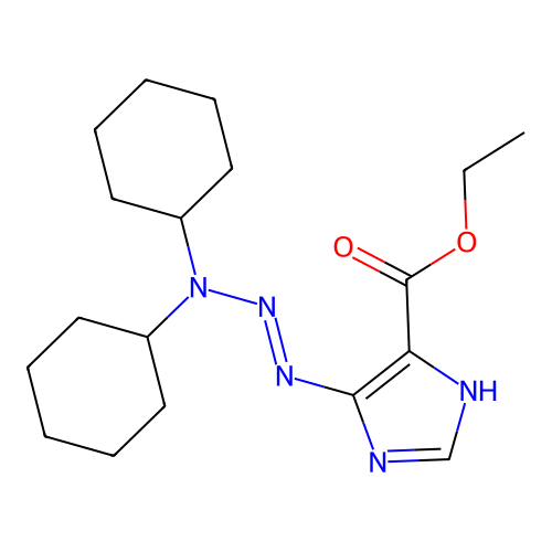 ethyl 4-[(dicyclohexylamino)diazenyl]-1H-imidazole-5-carboxylate structure