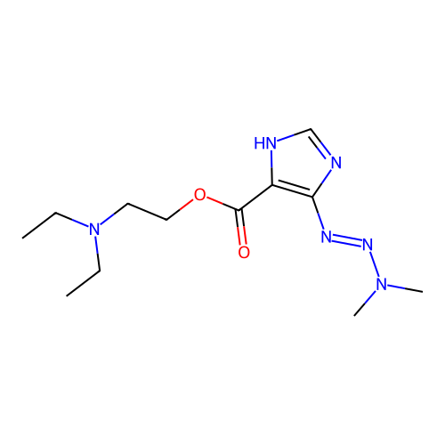 2-(diethylamino)ethyl 4-(dimethylaminodiazenyl)-1H-imidazole-5-carboxylate structure