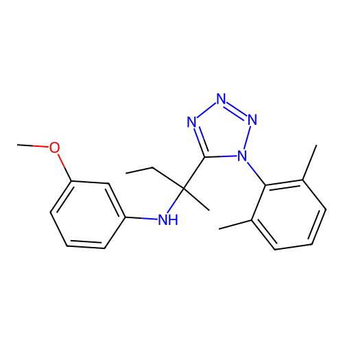 N-(2-(1-(2,6-dimethylphenyl)-1H-tetrazol-5-yl)butan-2-yl)-3-methoxyaniline structure