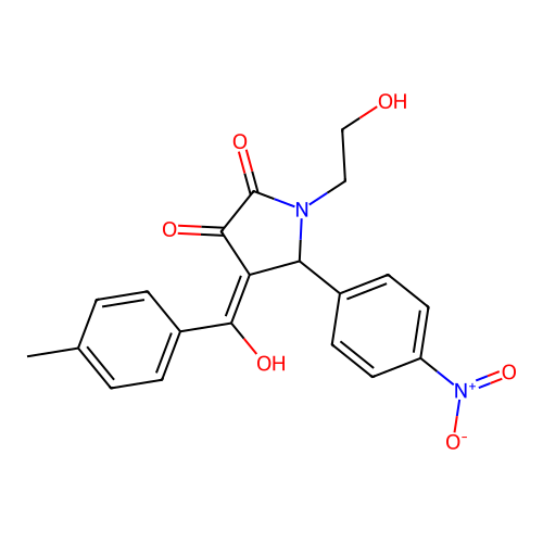 3-hydroxy-1-(2-hydroxyethyl)-4-(4-methylbenzoyl)-5-(4-nitrophenyl)-1H-pyrrol-2(5H)-one structure