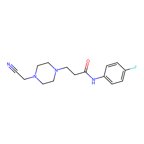 3-[4-(cyanomethyl)piperazin-1-yl]-N-(4-fluorophenyl)propanamide structure