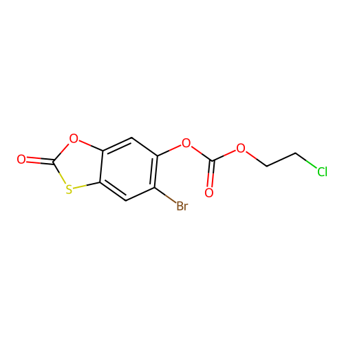 5-Bromo-2-oxo-1,3-benzoxathiol-6-yl 2-chloroethyl carbonate structure
