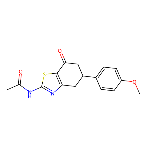 N-[5-(4-methoxyphenyl)-7-oxo-4,5,6,7-tetrahydro-1,3-benzothiazol-2-yl]acetamide structure