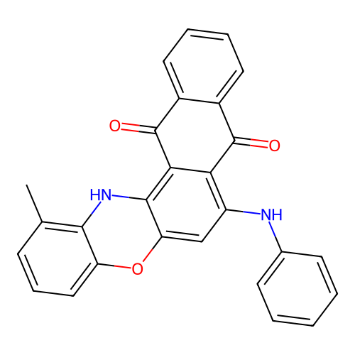 1-methyl-7-(phenylamino)-8H-naphtho[2,3-a]phenoxazine-8,13(14H)-dione structure