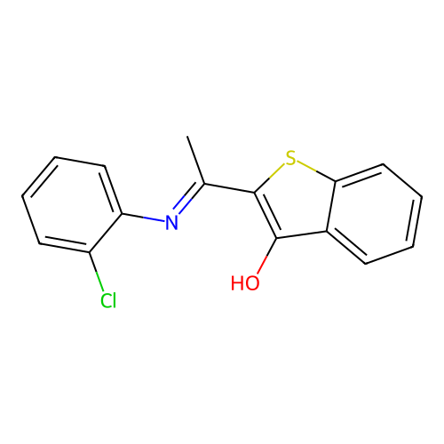 (2E)-2-{1-[(2-chlorophenyl)amino]ethylidene}-1-benzothiophen-3(2H)-one structure