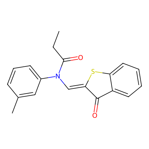 (Z)-N-((3-oxobenzo[b]thiophen-2(3H)-ylidene)methyl)-N-(m-tolyl)propionamide structure
