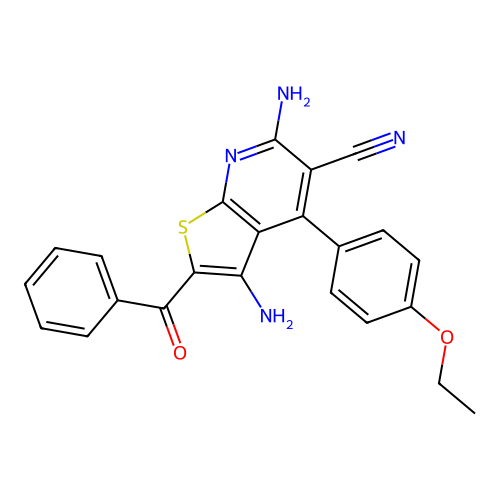 3,6-Diamino-2-benzoyl-4-(4-ethoxyphenyl)thieno[2,3-b]pyridine-5-carbonitrile structure
