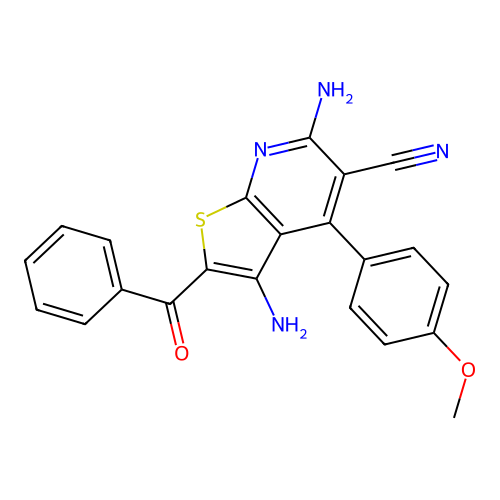 3,6-Diamino-2-benzoyl-4-(4-methoxyphenyl)thieno[2,3-b]pyridine-5-carbonitrile structure