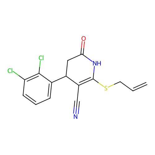 4-(2,3-dichlorophenyl)-6-oxo-2-(prop-2-en-1-ylsulfanyl)-1,4,5,6-tetrahydropyridine-3-carbonitrile structure