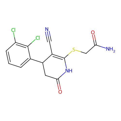 2-{[3-cyano-4-(2,3-dichlorophenyl)-6-oxo-1,4,5,6-tetrahydropyridin-2-yl]sulfanyl}acetamide structure