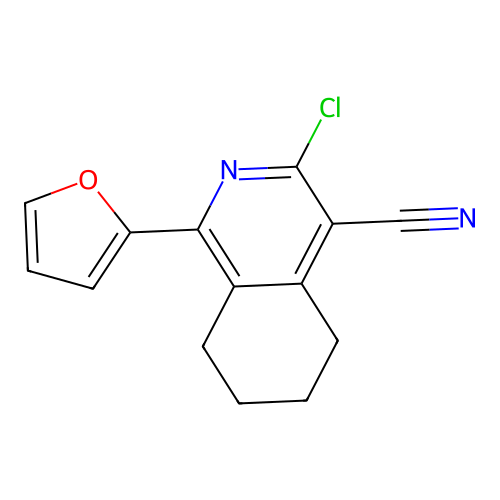 3-Chloro-1-(furan-2-yl)-5,6,7,8-tetrahydroisoquinoline-4-carbonitrile structure